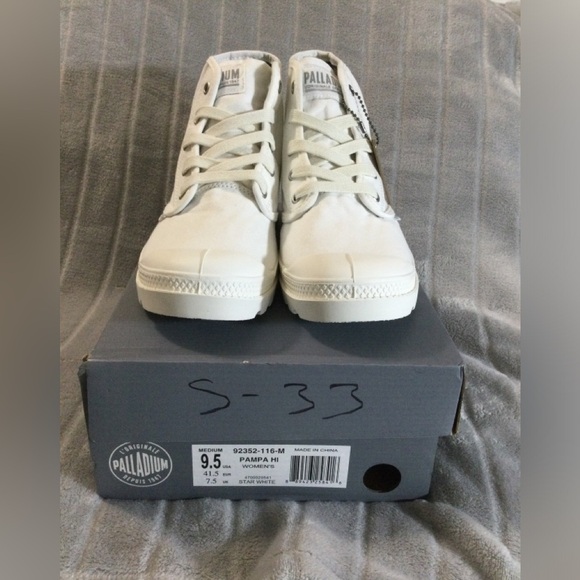 Palladium Women’s Pampa Hi Star White Cavas Boot Size 9.5 - Picture 3 of 14